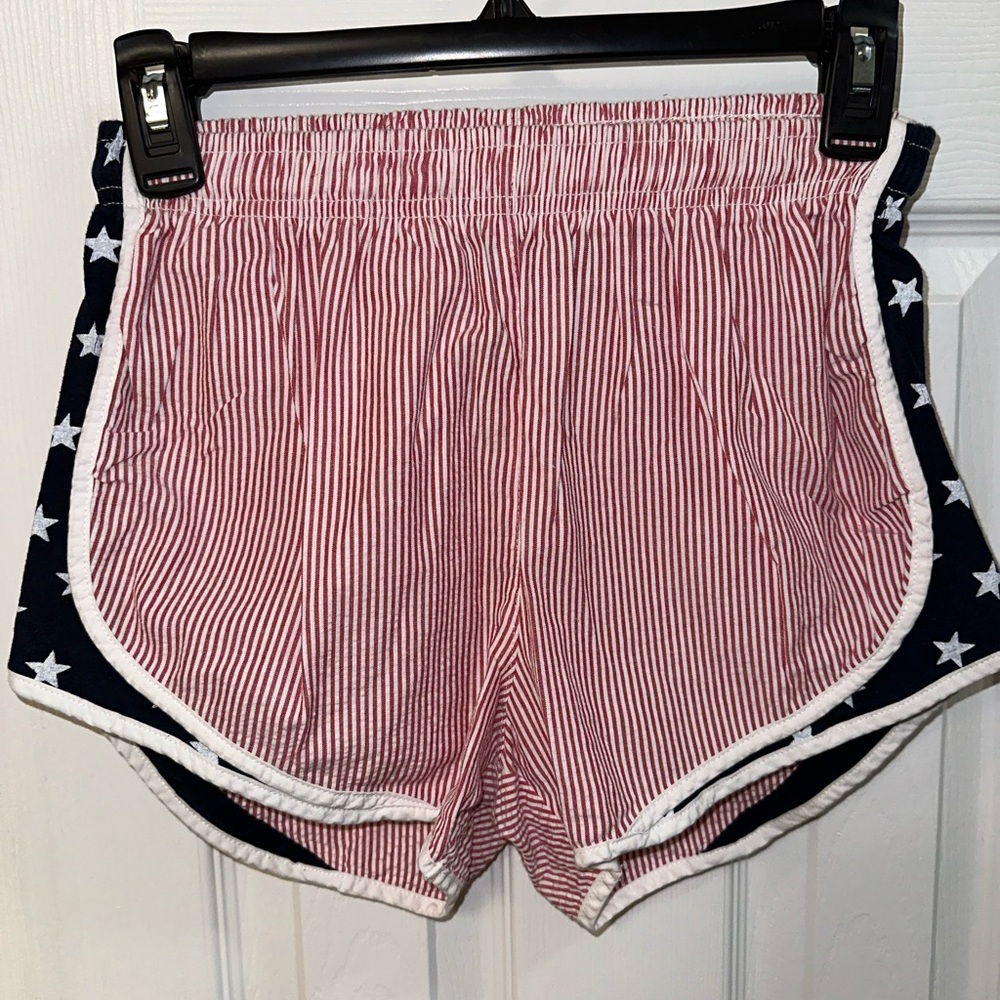 Lauren James Red Striped and Blue Star Athletic Shorts